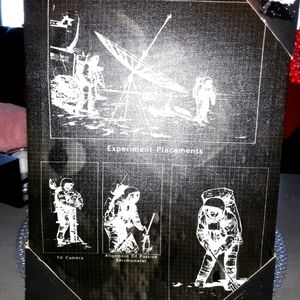 Apollo 11, Moon landing black and white canvas wall/room decor piece.